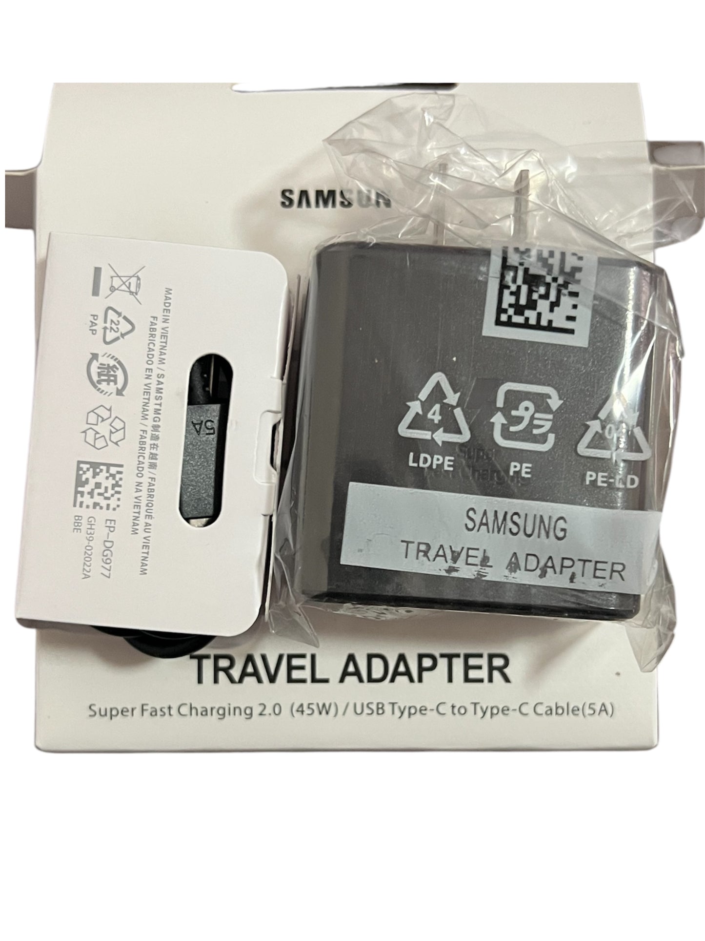 Cargador Samsung carga rápida tipo C 45wats